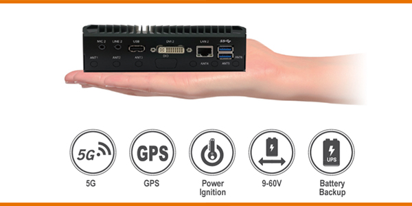 Sintrones VBOX-3131 an ultra-compact size fanless In-Vehicle Computer with 5G connectivity